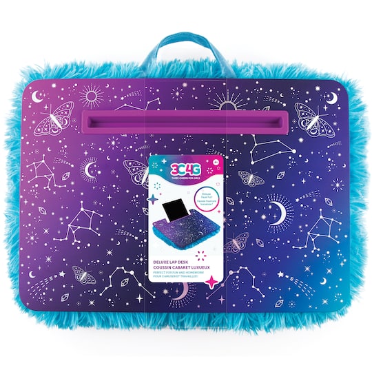 Make It Real™ 3C4G 12" x 17" Purple & Teal Celestial Deluxe Fur Lap Desk